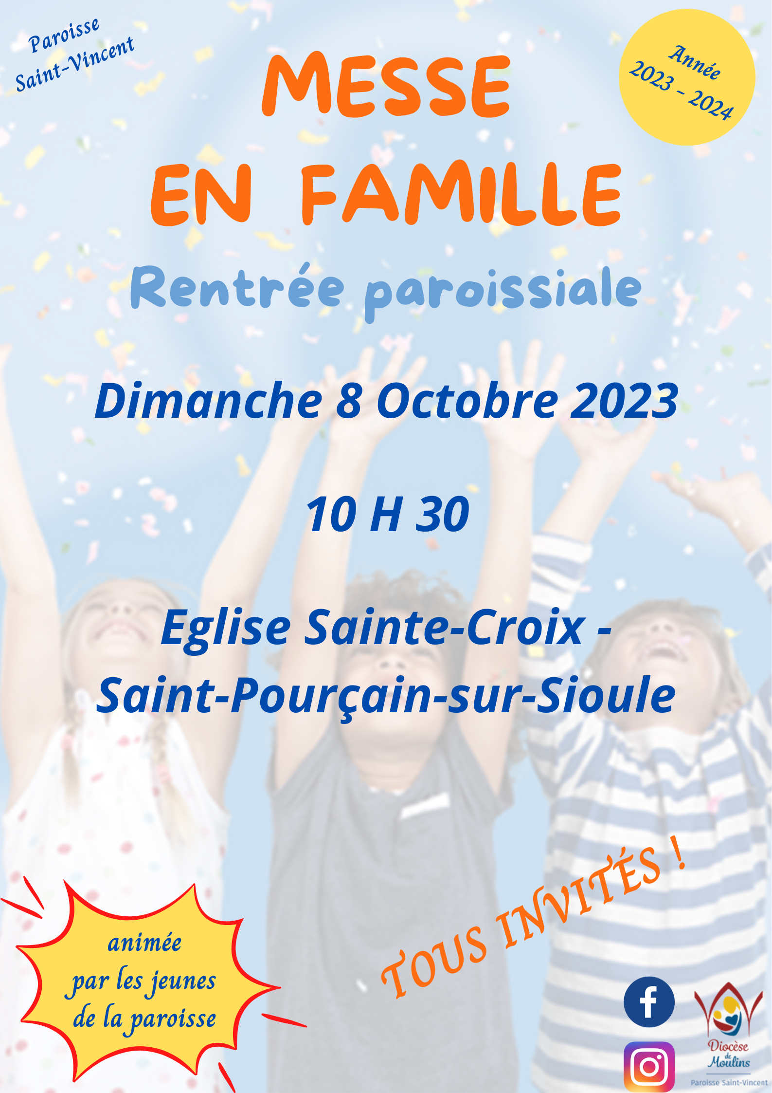 Messes Des Familles 2023 2024 Affiche Paroisse Saint Vincent