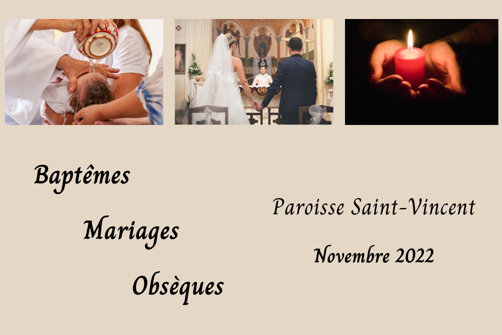 BAPTEMES / MARIAGES / OBSEQUES - NOVEMBRE 2022