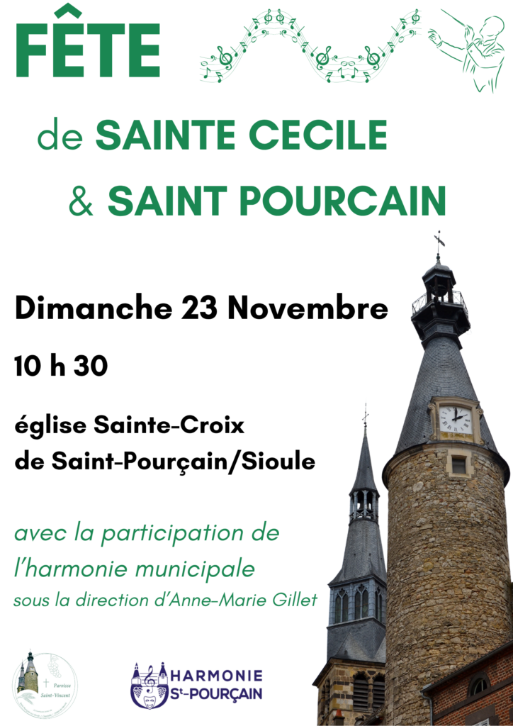 Affiche - Messe de Sainte-Cécile et Saint Pourçain 23-11-2025