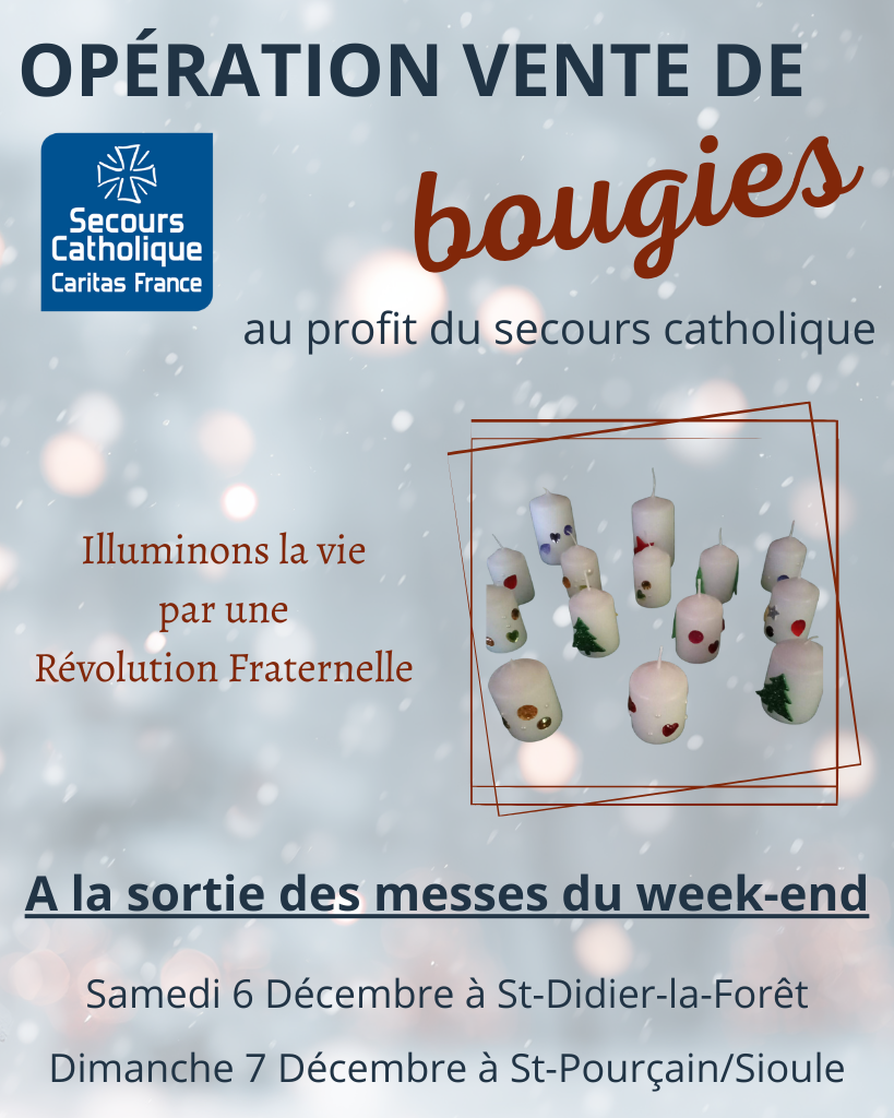 Facebook + Instagram - Vente de bougies - secours catholique