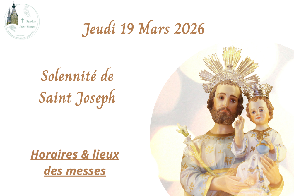 MESSES - SOLENNITÉ DE SAINT JOSEPH - JEUDI 19 MARS 2026