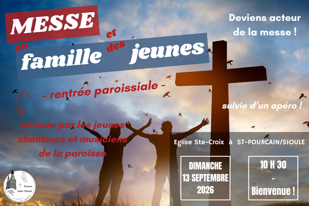 MESSE EN FAMILLE ET DES JEUNES - DIMANCHE 13 SEPTEMBRE 2026